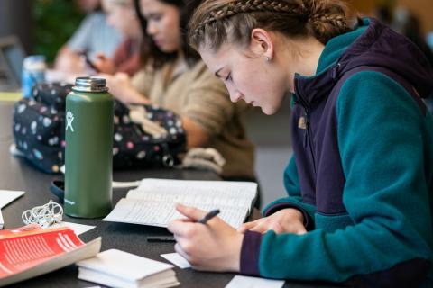 student studying