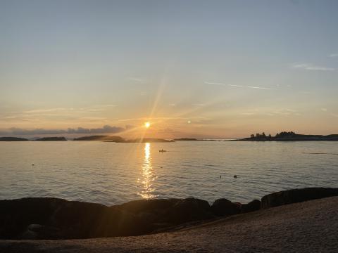 view of sunset over the ocean